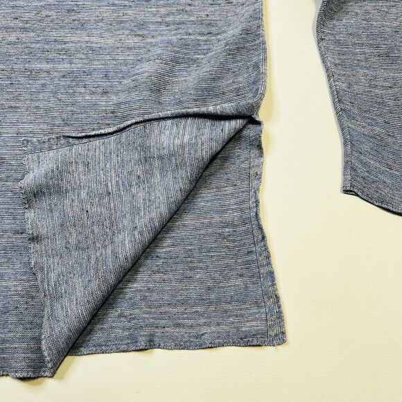 J. Jill Tunic Sweater Top Sm Cotton Linen Long Blue V-Neck Drapey Knit Lagenlook - Picture 10 of 11